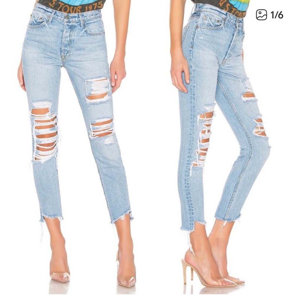 GRLFRND Light Blue karolina button fly  Jeans size 26